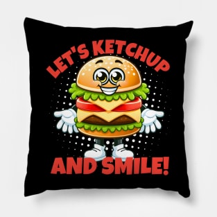 Lets ketchup and smile hamburger time 2024 Pillow