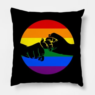 ASL sign for Friend (rainbow) Pillow