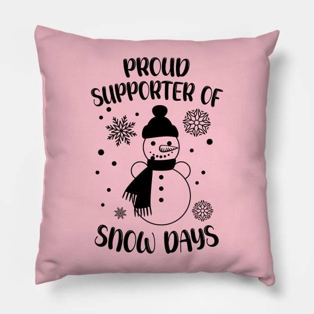 Proud Supporter Of Snow Days Funny Teacher Christmas Pillow by printalpha-art