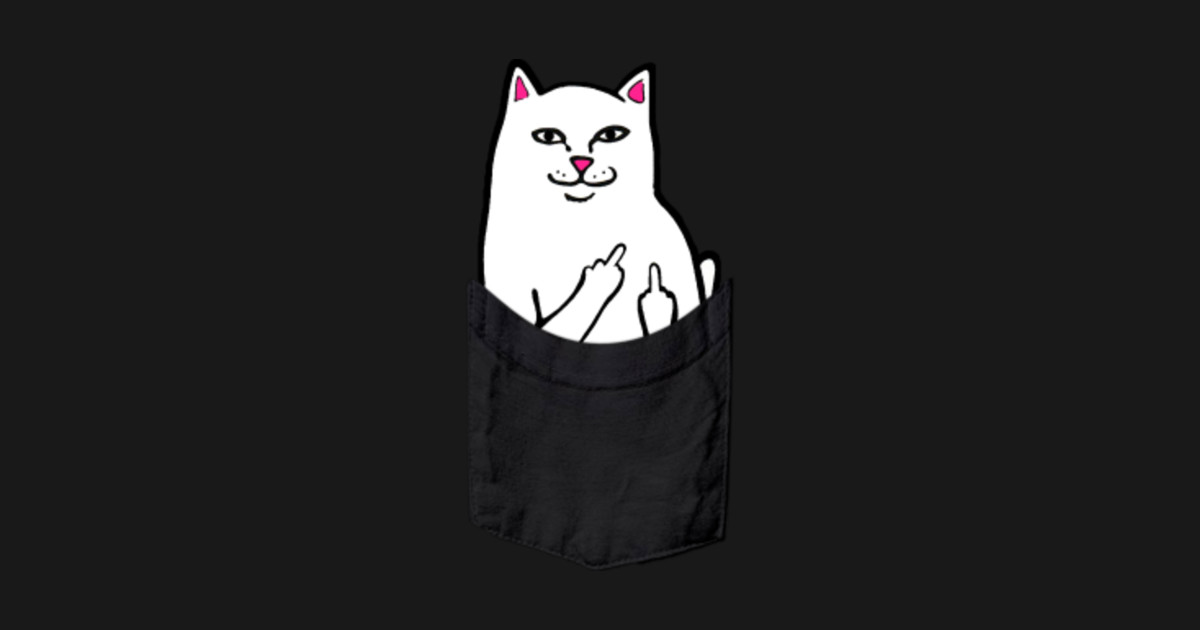 Middle Finger Cat in a pocket Cat Giving Middle Finger
