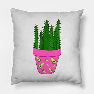 Cute Cactus Design #34: Succulents With Avocado Pot Pillow