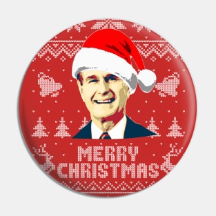 George H W Bush Merry Christmas Pin