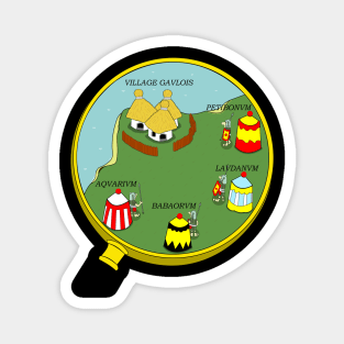 asterix and obelix magnifying glass + name Magnet