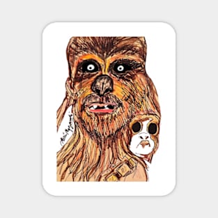 Chewbacca and  Porg Magnet