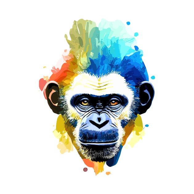 Chimpanzee  Ape Wild Nature Animal Color by Cubebox