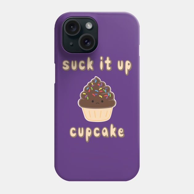 Suck it up, Chocolate Cupcake Phone Case by SlothgirlArt