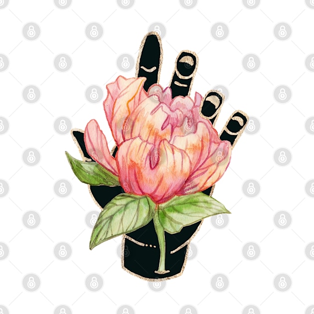 Gilded Hands - Peony Dark Version by catherold