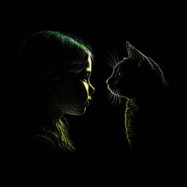 Girl and Her Cat by i.am.sarah