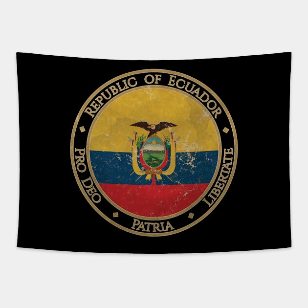 Vintage Republic of Ecuador USA South America United States Flag Tapestry by DragonXX