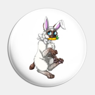 Bobtail BunnyCat: Chocolate Lynx Point (White) Pin