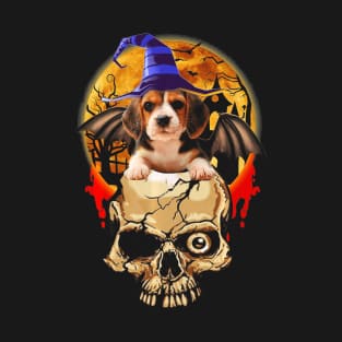 Skull With Beagle Halloween Awesome Shirt Halloween 2019 T-Shirt