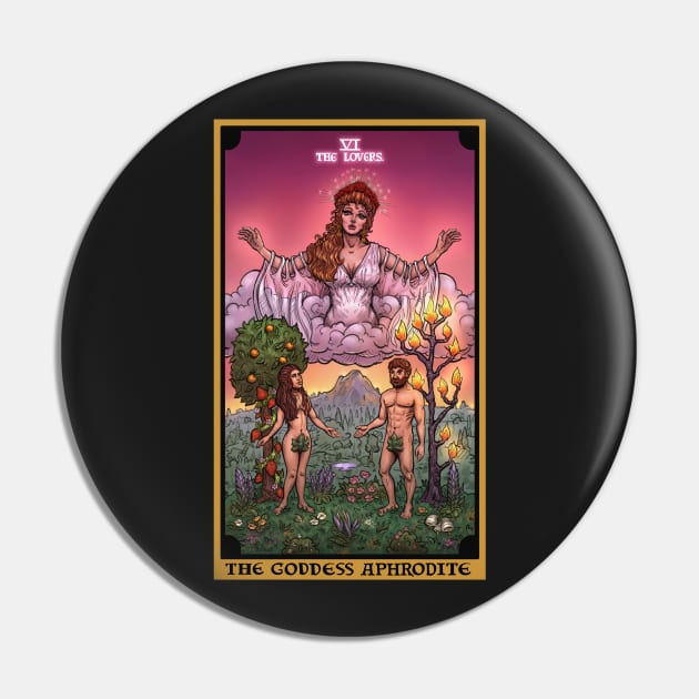 The Goddess Aphrodite The Lovers Tarot Card Pin by TheGhoulishGarb