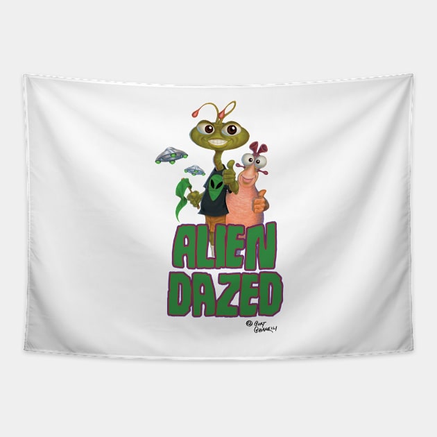 Alien Dazed Tapestry by CurtsArt