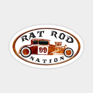 Rusty Rat Rod Nation Design Magnet
