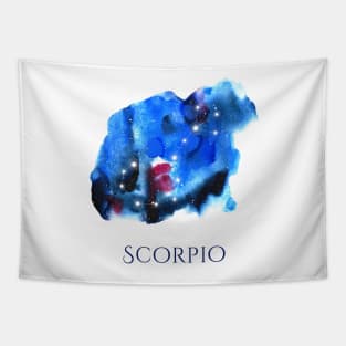 Scorpio Zodiac Sign - Watercolor Star Constellation Tapestry