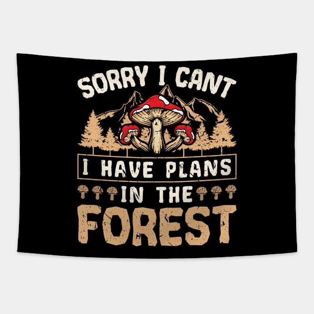 Morel Hunter Funny Foraging Mushroom Tapestry by Humbas Fun Shirts