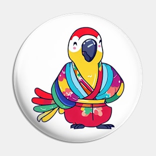 Japanese ninja parrot Pin