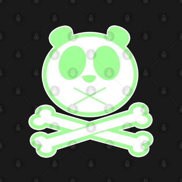 Panda Cross Bone - Green by adamzworld