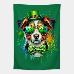 St Patricks Day Dog Ireland Colors Tapestry