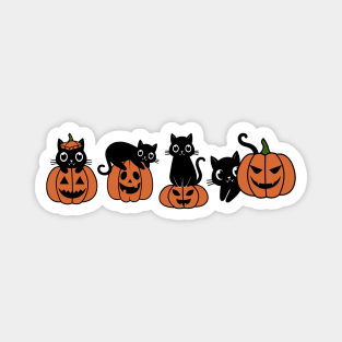 Pumpkins Cute Black Cats Funny Halloween Party Costume Magnet