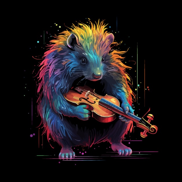 Porcupine Playing Violin by JH Mart