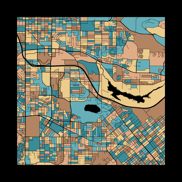 Burnaby Map Pattern in Mid Century Pastel by PatternMaps