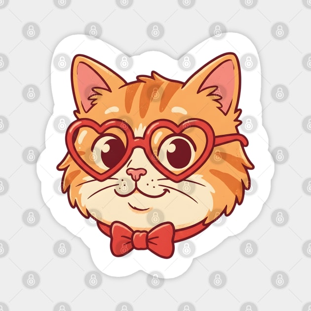 Valentine Cat Magnet by Creatifly Graphic Tees