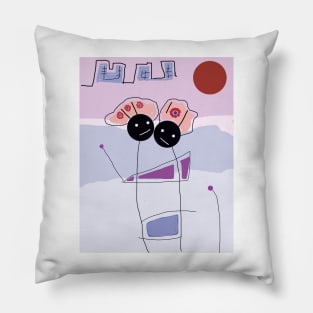 Kids New Hats Stick Figure Pillow