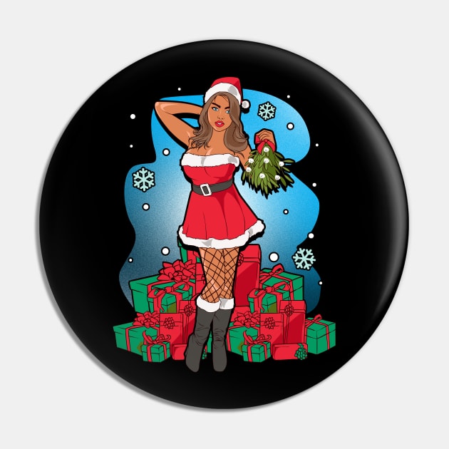 Sexy Mrs Claus Mistletoe Pin by AngelFlame