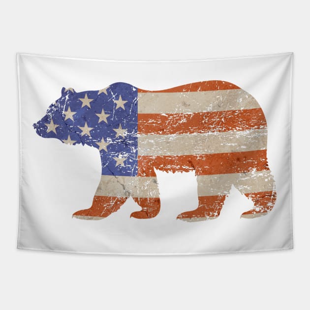 Patriotic Grizzly Bear Logo Tapestry by Mill Creek Designs