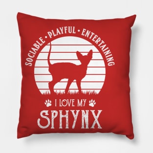 Sphynx Cat Minimalist Design Pillow