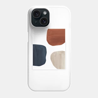 Terracotta, navy and beige organic shapes Phone Case