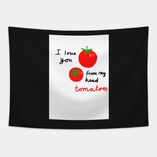 Tomato Valentine Pun Tapestry