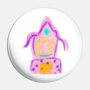 Pink yellow watercolor pastel fairy house Pin