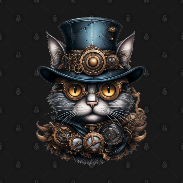 Cat Halloween Steampunk for Cat Lover by Omarzone