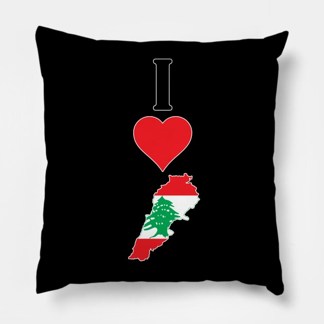 I Heart Lebanon Vertical I Love Lebanese National Flag Map Pillow by Sports Stars ⭐⭐⭐⭐⭐