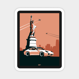 911 996 in New York (Red Dusk) Magnet