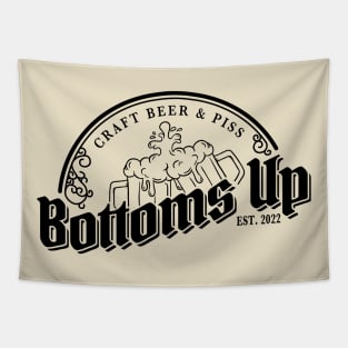 Bottoms Up (Black Logo) Tapestry