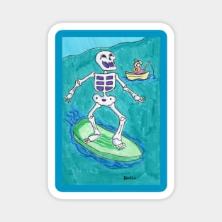 Surfing Skeleton Magnet