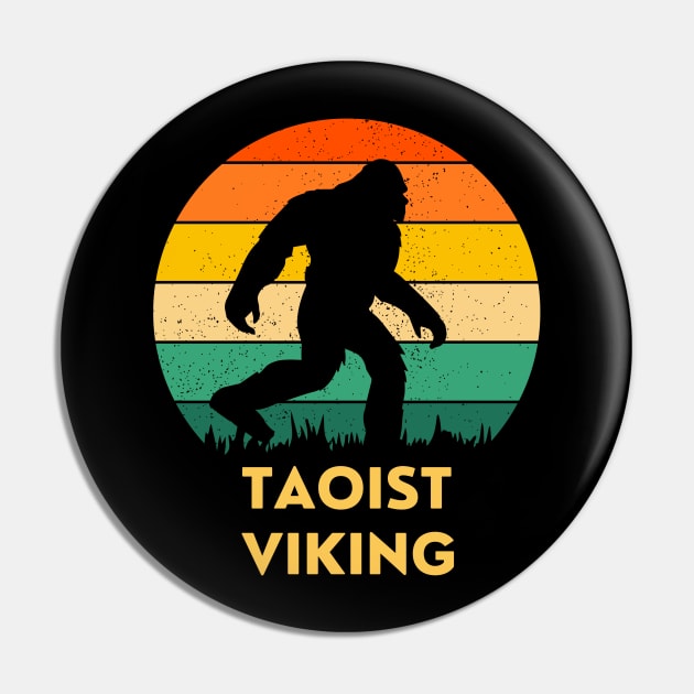 Taoist Viking Bigfoot Logo Pin by taoistviking