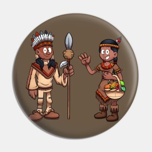 Native American Man And Woman Pin