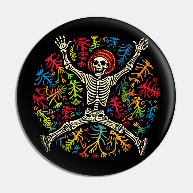 Halloween colorful skeleton dancing Pin by Artik Colors