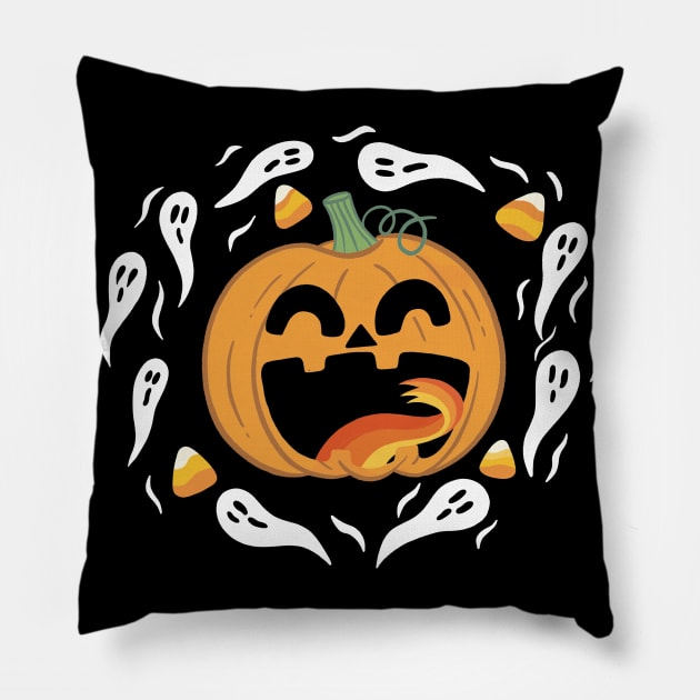 Spooky Halloween Pumpkin Pillow by awesomesaucebysandy