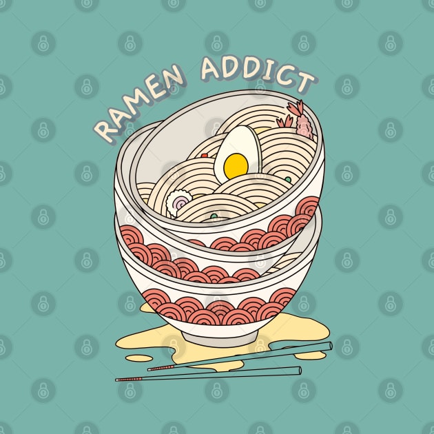 Ramen addict  I love Ramen Love Cute Kawaii ramen Instant ramen cute kawaii bowl of ramen by BoogieCreates