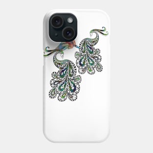 Adult  Coloring  in Art Peacock doodle Phone Case