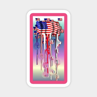 US Flag Splash Magnet