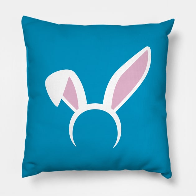 Bunny Ears Headband White Rabbit Easter Costume Pillow by FlashMac