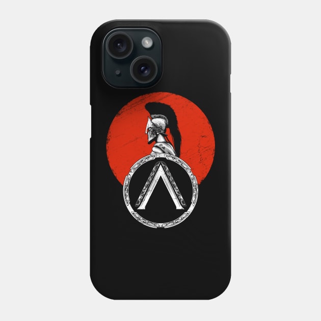 Leonidas on red sun Phone Case by NicGrayTees