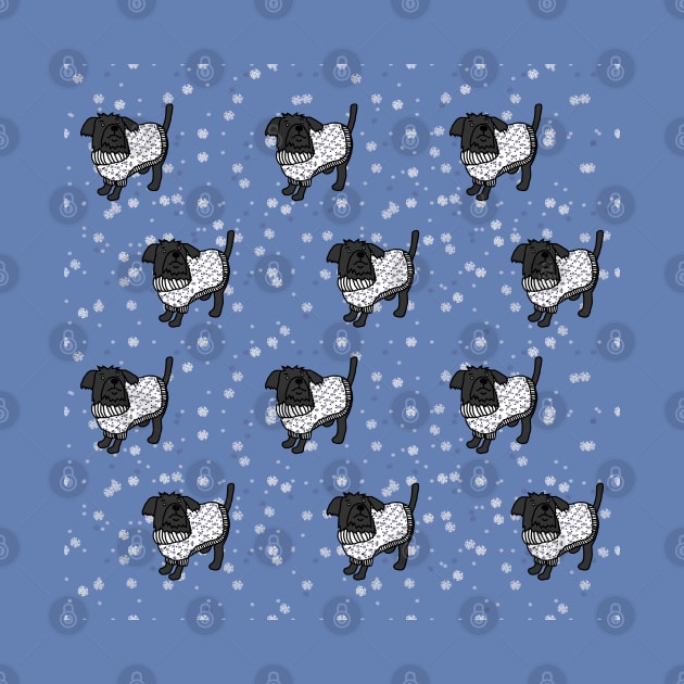 Christmas Winter Sweater Dog Pattern by ellenhenryart