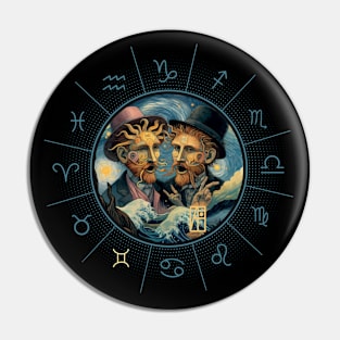 ZODIAC Gemini - Astrological GEMINI - GEMINI - ZODIAC sign - Van Gogh style - 15 Pin